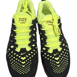 Nike Free Trainer Black and Neon Yellow Men's Shoes